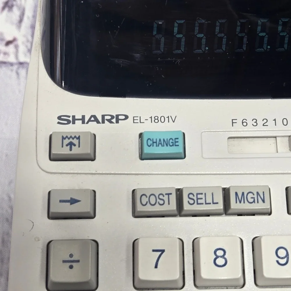 2- Sharp EL1801V Electronic Portable‎ Printer Calculator Dual Power Tested Works